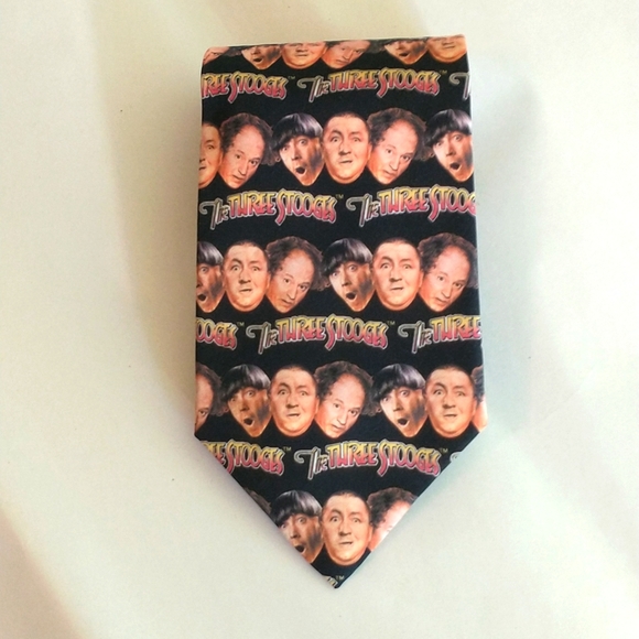 Ralph Marlin Novelty print tie  The Three Stooges Heads print men's 4' wide tie - Picture 1 of 9